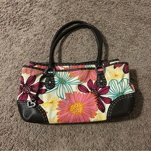 BRIGHTON Floral Handbag with Black Accents